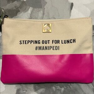 Kate Spade Pink and Tan Cosmetic Bag/Clutch